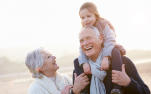 grandparents spend time with their granddaughter